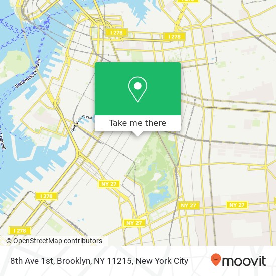 8th Ave 1st, Brooklyn, NY 11215 map