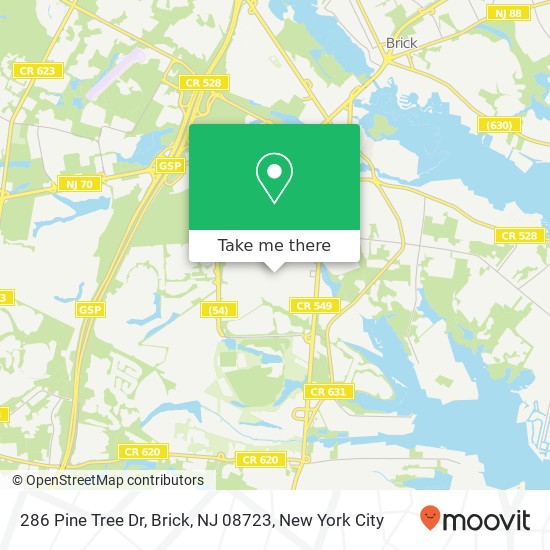 286 Pine Tree Dr, Brick, NJ 08723 map