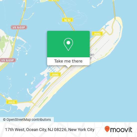 Mapa de 17th West, Ocean City, NJ 08226