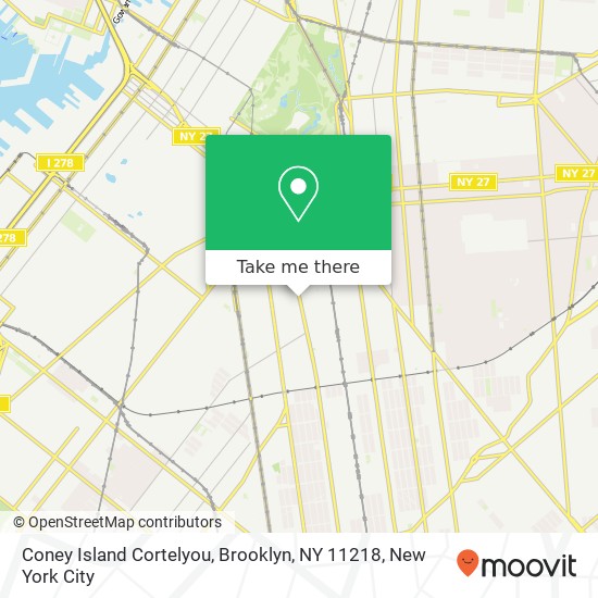 Coney Island Cortelyou, Brooklyn, NY 11218 map
