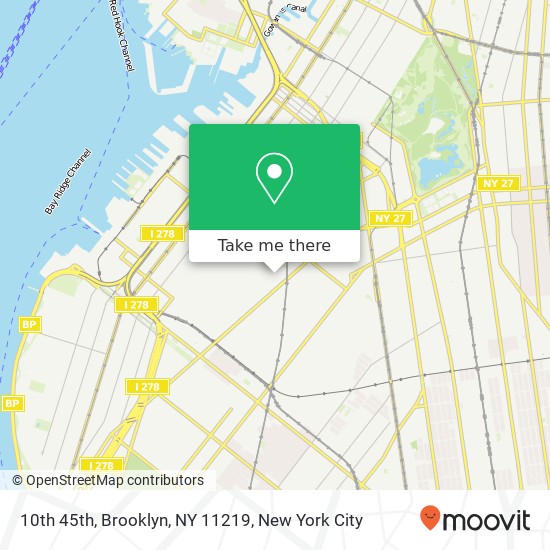 Mapa de 10th 45th, Brooklyn, NY 11219