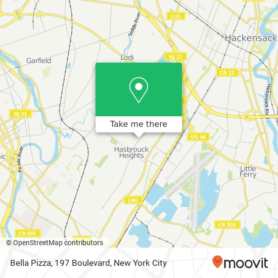 Mapa de Bella Pizza, 197 Boulevard