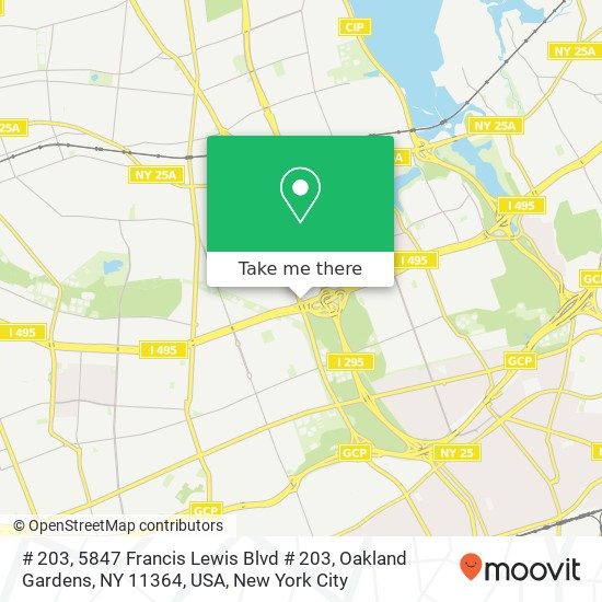 # 203, 5847 Francis Lewis Blvd # 203, Oakland Gardens, NY 11364, USA map