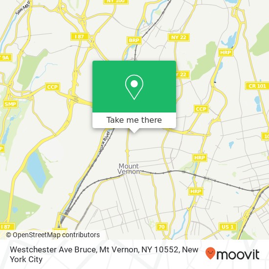 Mapa de Westchester Ave Bruce, Mt Vernon, NY 10552