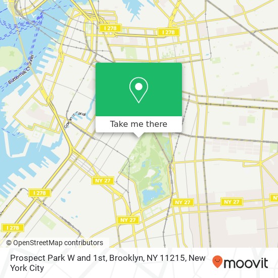Prospect Park W and 1st, Brooklyn, NY 11215 map