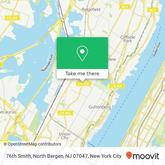 Mapa de 76th Smith, North Bergen, NJ 07047