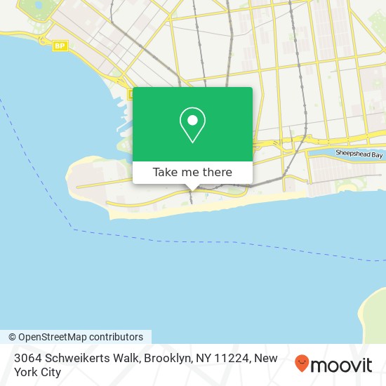 Mapa de 3064 Schweikerts Walk, Brooklyn, NY 11224