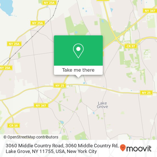 Mapa de 3060 Middle Country Road, 3060 Middle Country Rd, Lake Grove, NY 11755, USA