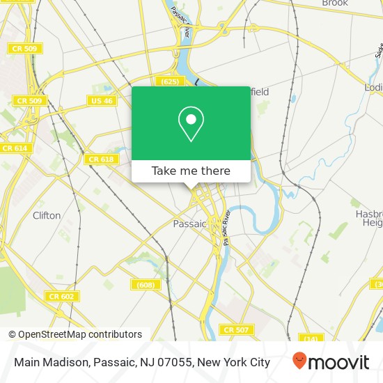 Mapa de Main Madison, Passaic, NJ 07055