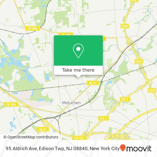 95 Aldrich Ave, Edison Twp, NJ 08840 map