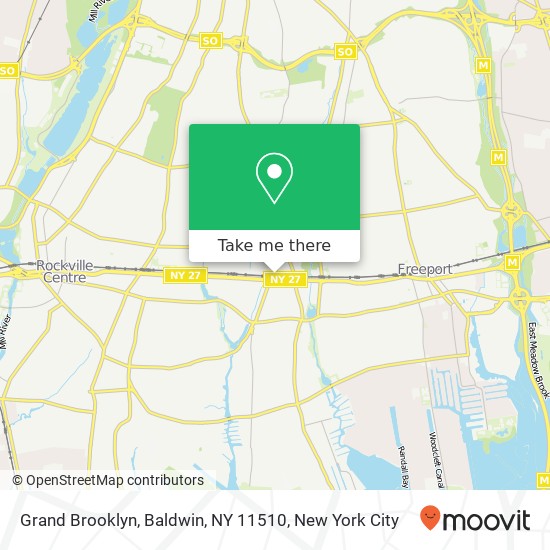 Mapa de Grand Brooklyn, Baldwin, NY 11510