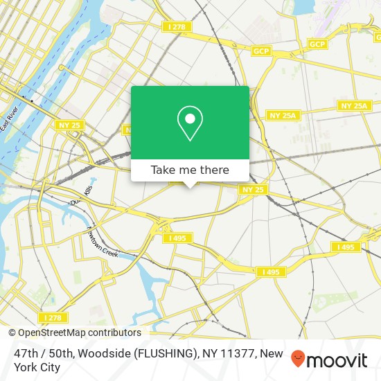 Mapa de 47th / 50th, Woodside (FLUSHING), NY 11377