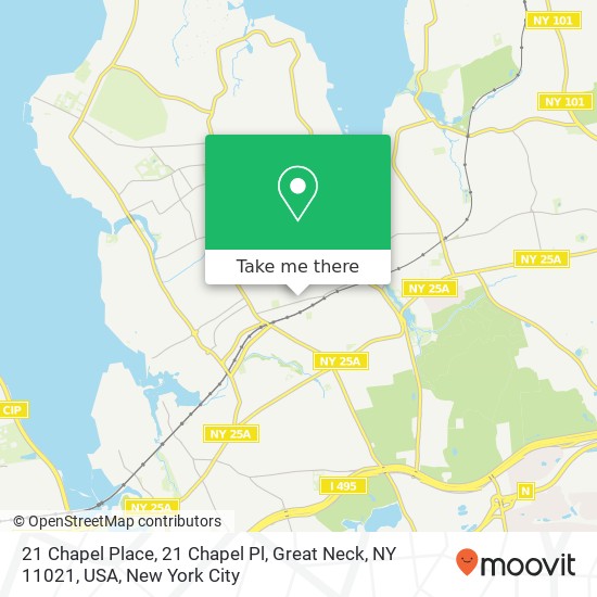 Mapa de 21 Chapel Place, 21 Chapel Pl, Great Neck, NY 11021, USA