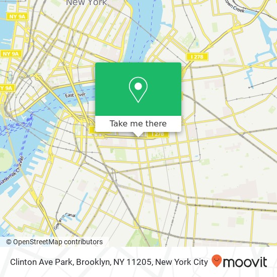 Mapa de Clinton Ave Park, Brooklyn, NY 11205