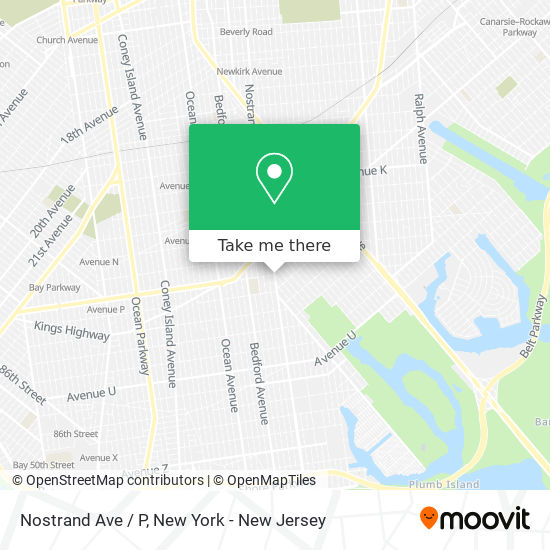 Nostrand Ave / P map