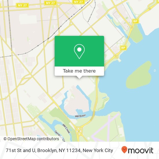 Mapa de 71st St and U, Brooklyn, NY 11234