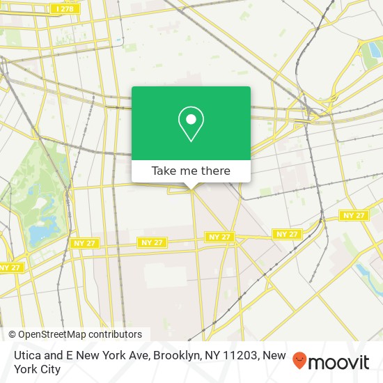 Mapa de Utica and E New York Ave, Brooklyn, NY 11203