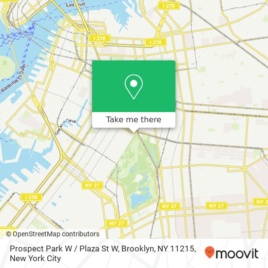 Mapa de Prospect Park W / Plaza St W, Brooklyn, NY 11215