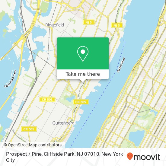 Mapa de Prospect / Pine, Cliffside Park, NJ 07010
