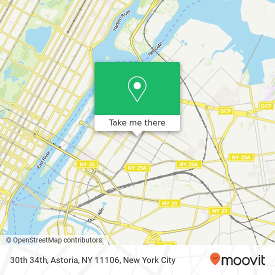 Mapa de 30th 34th, Astoria, NY 11106