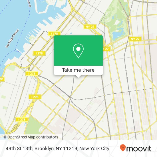 49th St 13th, Brooklyn, NY 11219 map