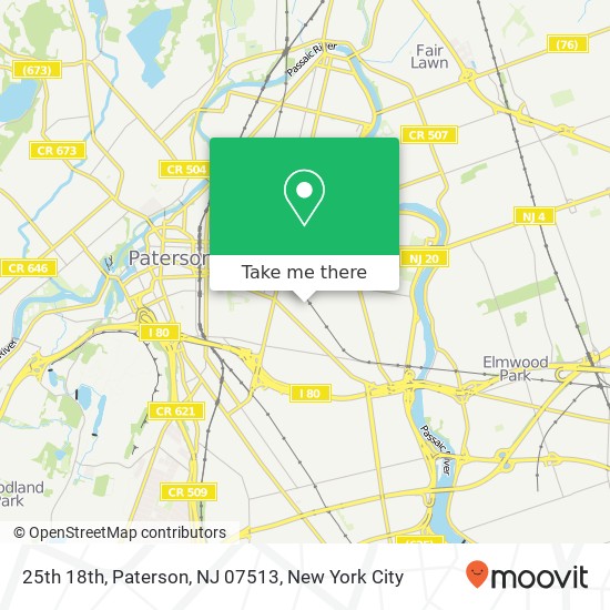 Mapa de 25th 18th, Paterson, NJ 07513