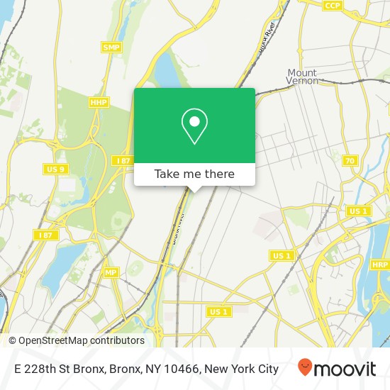 Mapa de E 228th St Bronx, Bronx, NY 10466