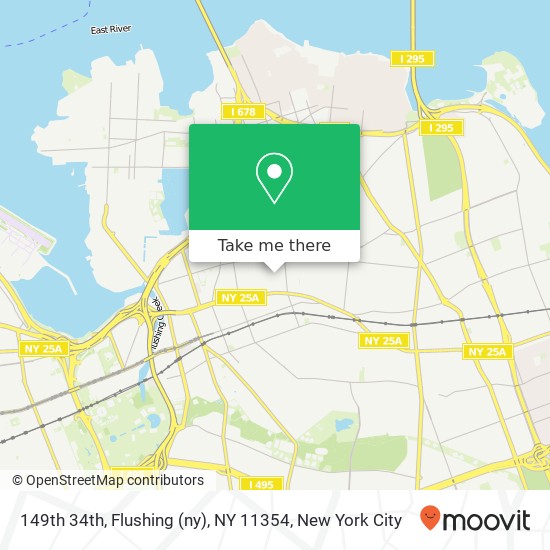 149th 34th, Flushing (ny), NY 11354 map