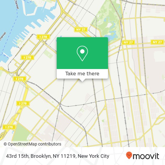 Mapa de 43rd 15th, Brooklyn, NY 11219