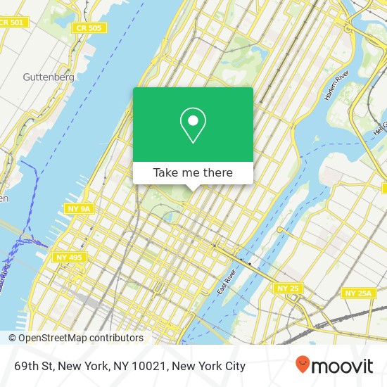 69th St, New York, NY 10021 map