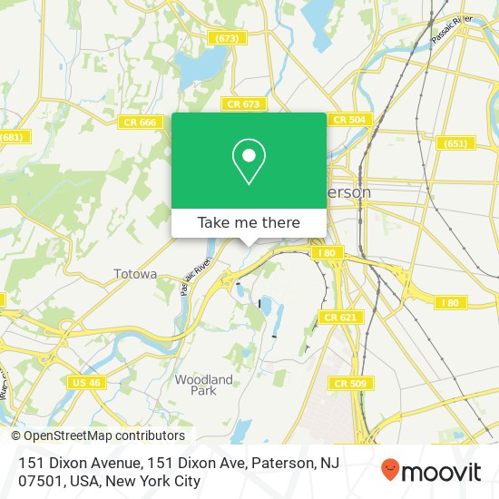 151 Dixon Avenue, 151 Dixon Ave, Paterson, NJ 07501, USA map