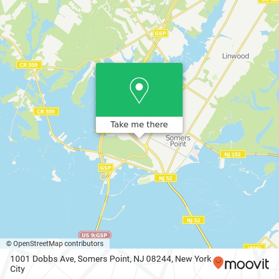 Mapa de 1001 Dobbs Ave, Somers Point, NJ 08244