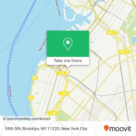 Mapa de 59th 5th, Brooklyn, NY 11220