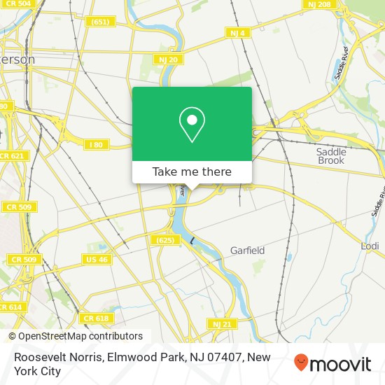 Mapa de Roosevelt Norris, Elmwood Park, NJ 07407