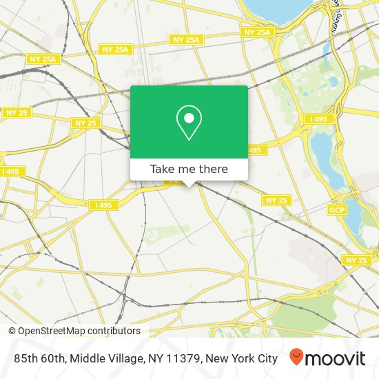 Mapa de 85th 60th, Middle Village, NY 11379