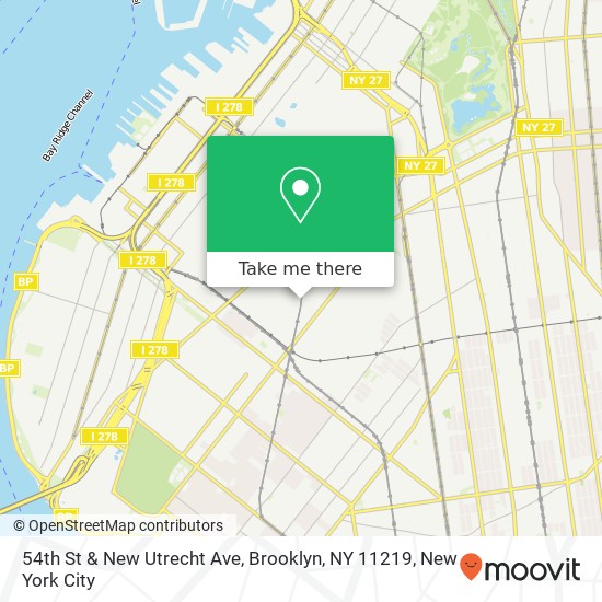 54th St & New Utrecht Ave, Brooklyn, NY 11219 map