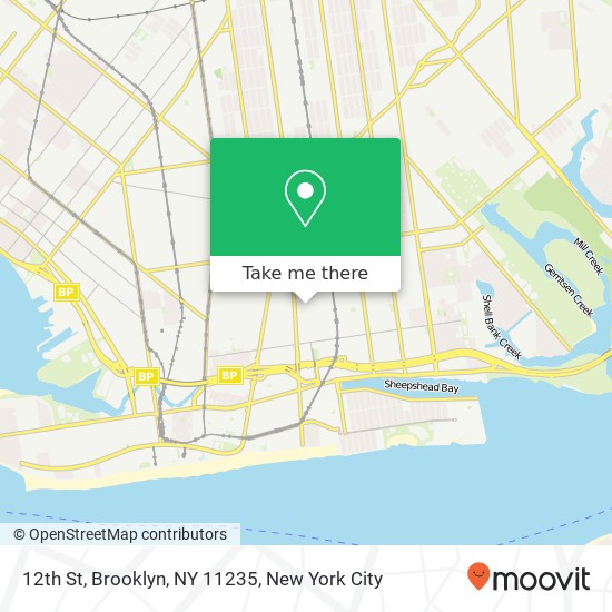 Mapa de 12th St, Brooklyn, NY 11235