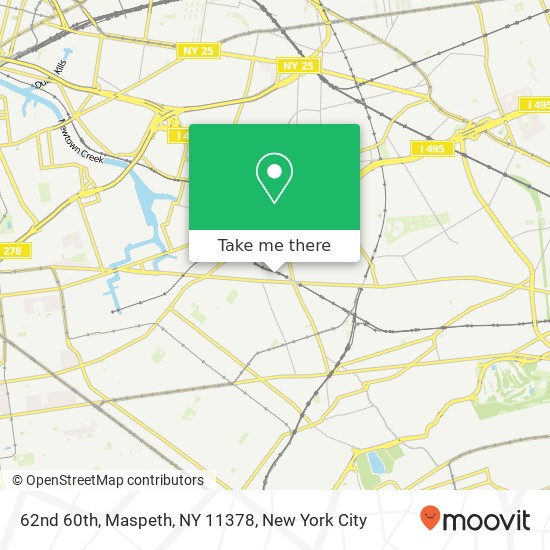 Mapa de 62nd 60th, Maspeth, NY 11378
