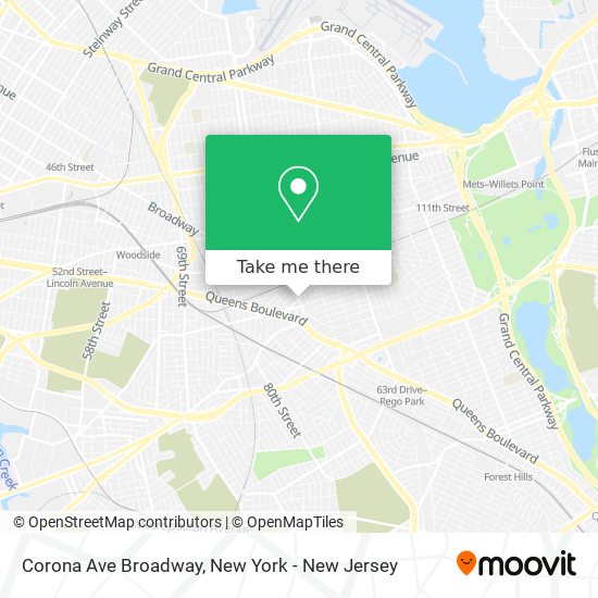 Mapa de Corona Ave Broadway