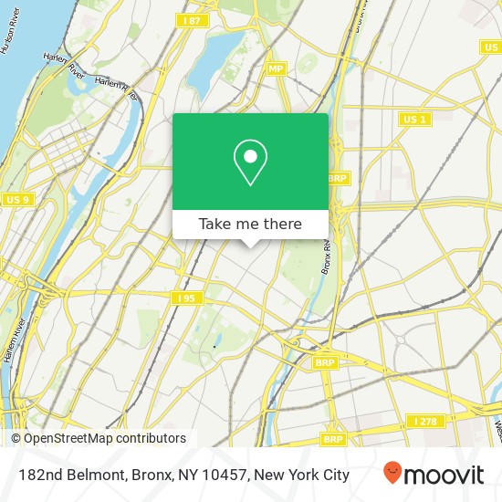Mapa de 182nd Belmont, Bronx, NY 10457