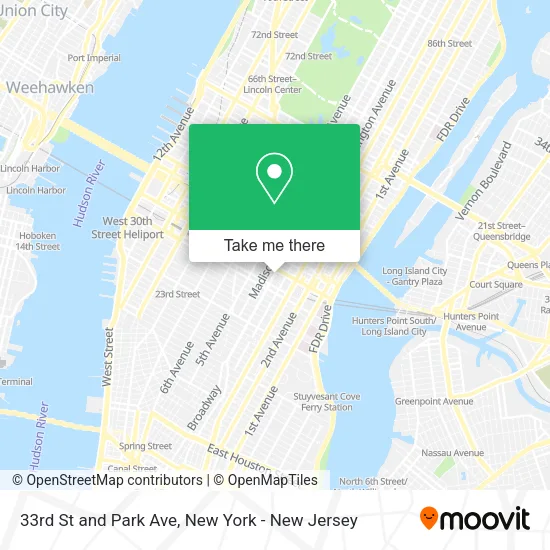 33rd St and Park Ave map