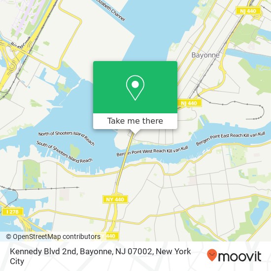 Mapa de Kennedy Blvd 2nd, Bayonne, NJ 07002