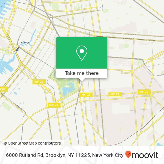 Mapa de 6000 Rutland Rd, Brooklyn, NY 11225