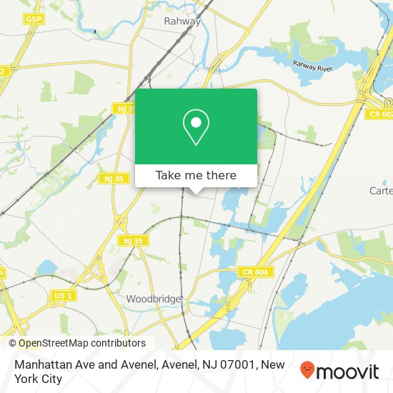 Manhattan Ave and Avenel, Avenel, NJ 07001 map