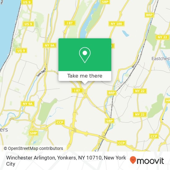 Mapa de Winchester Arlington, Yonkers, NY 10710