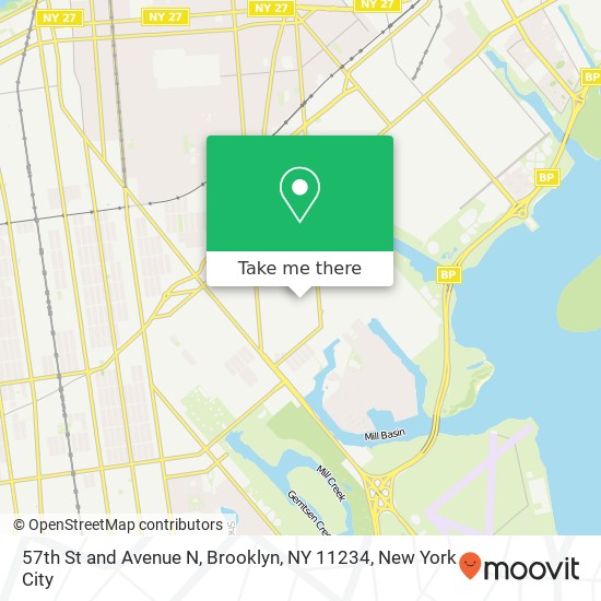 Mapa de 57th St and Avenue N, Brooklyn, NY 11234