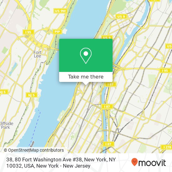 38, 80 Fort Washington Ave #38, New York, NY 10032, USA map