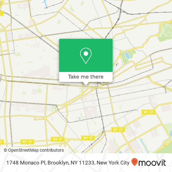 1748 Monaco Pl, Brooklyn, NY 11233 map