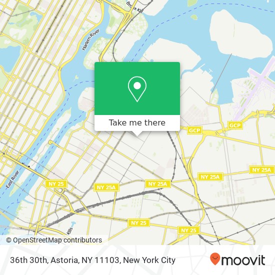 Mapa de 36th 30th, Astoria, NY 11103