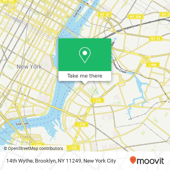 Mapa de 14th Wythe, Brooklyn, NY 11249